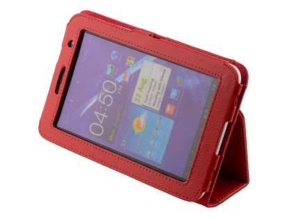 Synthetic Leather Flip Case with Fold-Back Stand for Samsung Galaxy Tab 7.0 Plus - Red