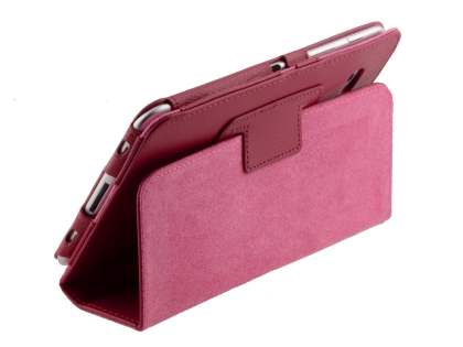 Synthetic Leather Flip Case with Fold-Back Stand for Samsung Galaxy Tab 7.0 Plus - Raspberry Leather Flip Case