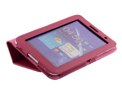 Synthetic Leather Flip Case with Fold-Back Stand for Samsung Galaxy Tab 7.0 Plus - Raspberry