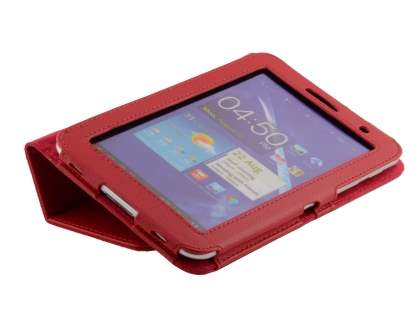 Synthetic Leather Flip Case with Fold-Back Stand for Samsung Galaxy Tab 7.0 Plus - Red