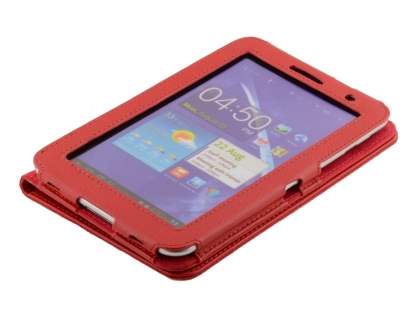 Synthetic Leather Flip Case with Fold-Back Stand for Samsung Galaxy Tab 7.0 Plus - Red