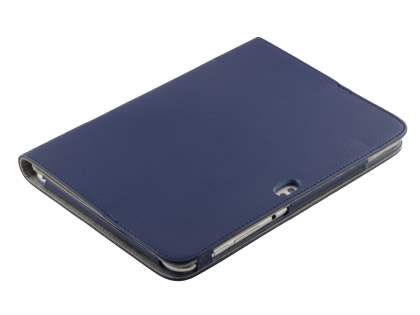 Samsung Galaxy Tab 8.9 4G Synthetic Leather Flip Case with Dual-Angle Tilt Stand - Dark Blue