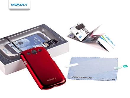 MOMAX Ultra-Thin Metallic Case for Samsung I9300 Galaxy S3 - Metallic Red