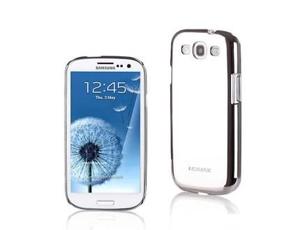 MOMAX Ultra-Thin Metallic Case for Samsung I9300 Galaxy S3 - Platinum Silver Hard Case