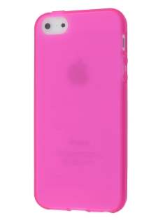 Clear/Frosted TPU Gel Case for iPhone SE(1st Gen)/5s/5 - Hot Pink