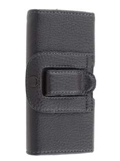 Apple iPhone SE/5s/5c/5 Textured Synthetic Leather Belt Pouch (Bumper Case Compatible) - Classic Black