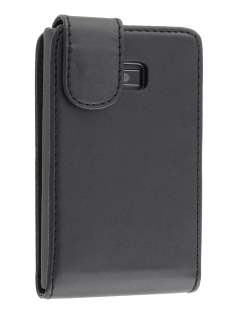 LG Optimus L3 E400 / L2 E405 Synthetic Leather Flip Case - Classic Black