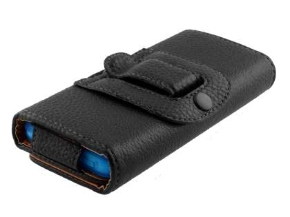Apple iPhone SE/5s/5c/5 Textured Synthetic Leather Belt Pouch (Bumper Case Compatible) - Classic Black