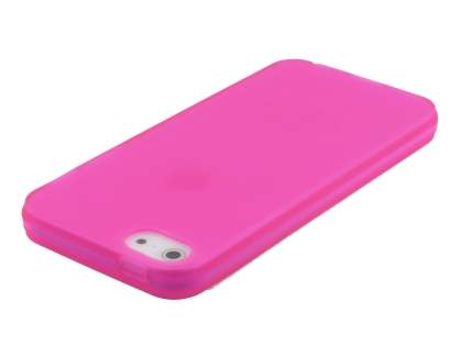 Clear/Frosted TPU Gel Case for iPhone SE(1st Gen)/5s/5 - Hot Pink