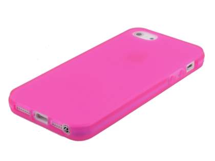 Clear/Frosted TPU Gel Case for iPhone SE(1st Gen)/5s/5 - Hot Pink