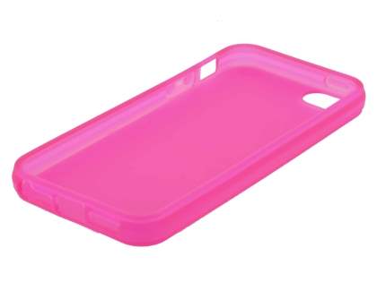 Clear/Frosted TPU Gel Case for iPhone SE(1st Gen)/5s/5 - Hot Pink