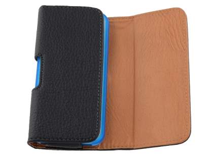 Apple iPhone SE/5s/5c/5 Textured Synthetic Leather Belt Pouch (Bumper Case Compatible) - Classic Black