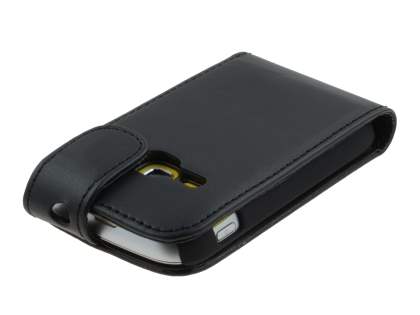 Synthetic Leather Flip Case for Samsung Galaxy mini 2 S6500 - Black