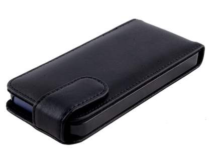 Genuine Leather Flip Case for iPhone SE(1st Gen)/5s/5 - Black