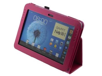 Synthetic Leather Flip Case with Fold-Back Stand for Samsung Galaxy Note 10.1 4G - Raspberry