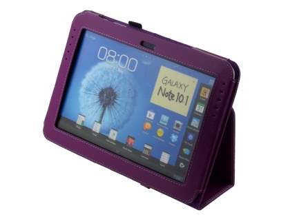 Synthetic Leather Flip Case with Fold-Back Stand for Samsung Galaxy Note 10.1 4G - Purple