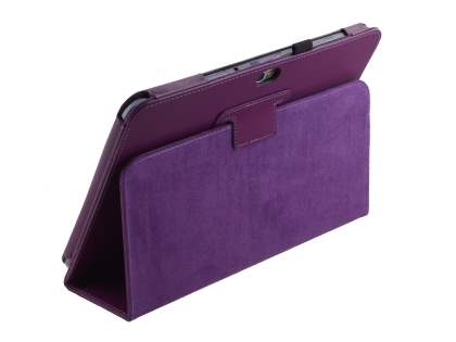 Synthetic Leather Flip Case with Fold-Back Stand for Samsung Galaxy Note 10.1 4G - Purple