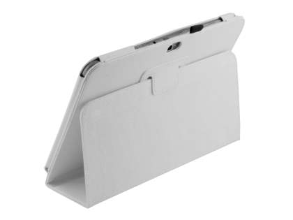 Synthetic Leather Flip Case with Fold-Back Stand for Samsung Galaxy Note 10.1 4G - White