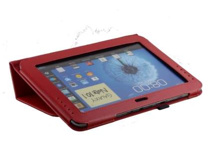 Synthetic Leather Flip Case with Fold-Back Stand for Samsung Galaxy Note 10.1 4G - Red