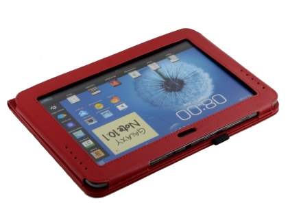 Synthetic Leather Flip Case with Fold-Back Stand for Samsung Galaxy Note 10.1 4G - Red