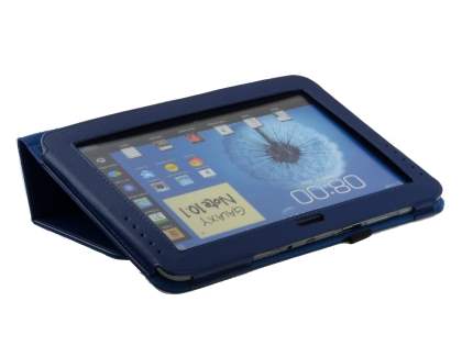 Synthetic Leather Flip Case with Fold-Back Stand for Samsung Galaxy Note 10.1 4G - Blue