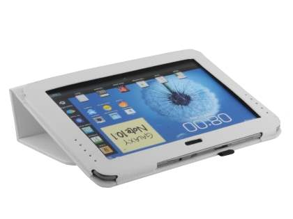 Synthetic Leather Flip Case with Fold-Back Stand for Samsung Galaxy Note 10.1 4G - White