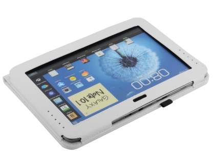 Synthetic Leather Flip Case with Fold-Back Stand for Samsung Galaxy Note 10.1 4G - White