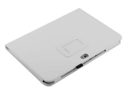 Synthetic Leather Flip Case with Fold-Back Stand for Samsung Galaxy Note 10.1 4G - White