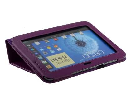 Synthetic Leather Flip Case with Fold-Back Stand for Samsung Galaxy Note 10.1 4G - Purple