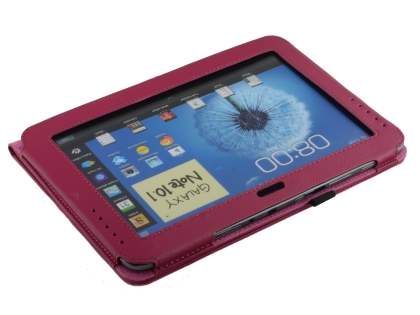 Synthetic Leather Flip Case with Fold-Back Stand for Samsung Galaxy Note 10.1 4G - Raspberry