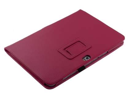 Synthetic Leather Flip Case with Fold-Back Stand for Samsung Galaxy Note 10.1 4G - Raspberry