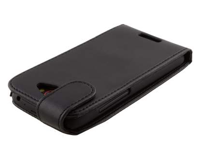 Synthetic Leather Flip Case for HTC One S - Black