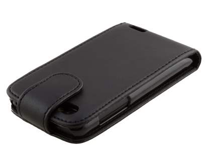 HTC One V Synthetic Leather Flip Case - Black