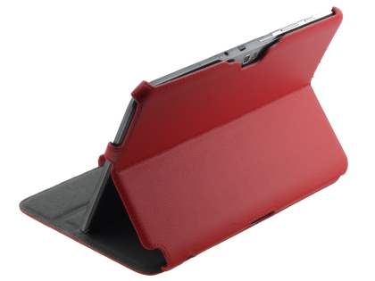 Synthetic Leather Flip Case with Multi-Angle Tilt Stand for Samsung Galaxy Note 10.1 4G - Red