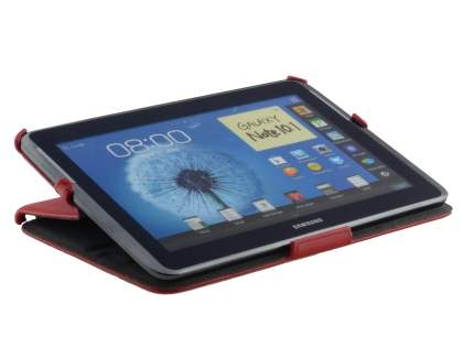 Synthetic Leather Flip Case with Multi-Angle Tilt Stand for Samsung Galaxy Note 10.1 4G - Red
