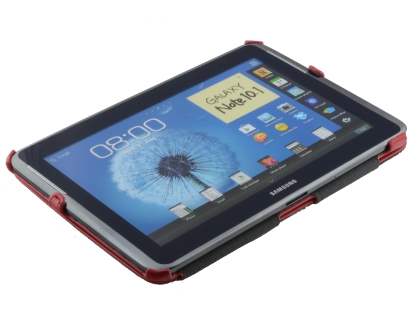 Synthetic Leather Flip Case with Multi-Angle Tilt Stand for Samsung Galaxy Note 10.1 4G - Red