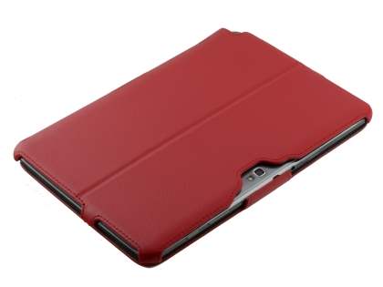 Synthetic Leather Flip Case with Multi-Angle Tilt Stand for Samsung Galaxy Note 10.1 4G - Red