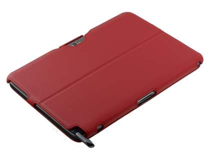 Synthetic Leather Flip Case with Multi-Angle Tilt Stand for Samsung Galaxy Note 10.1 4G - Red