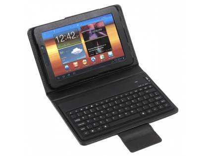 Synthetic Leather Case with Bluetooth Keyboard for Samsung Tab 7.0  - Black Keyboard