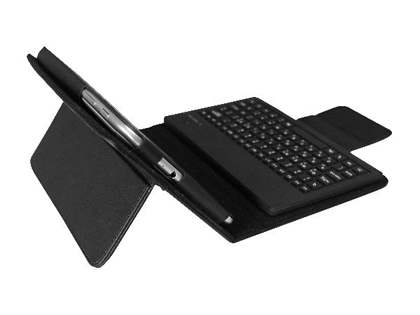 Synthetic Leather Case with Bluetooth Keyboard for Samsung Tab 7.0 - Black