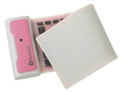 Bluetooth Wireless Rollup Portable Keyboard for Apple - Pink