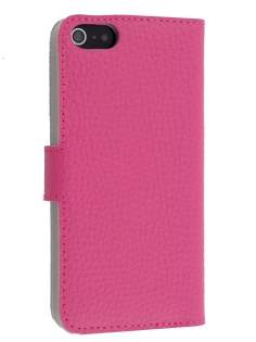 Genuine Textured Leather Wallet Case for iPhone SE(1st Gen)/5s/5 - Amaranth Pink Genuine Textured Leather Wallet Case for iPhone SE(1st Gen)/5s/5 - Amaranth Pink