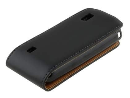 Nokia Asha 300 Synthetic Leather Flip Case - Black