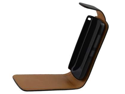 Nokia Asha 300 Synthetic Leather Flip Case - Black