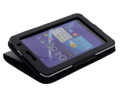 Synthetic Leather Flip Case with Dual-Angle Tilt Stand for Samsung Galaxy 7.0 - Black