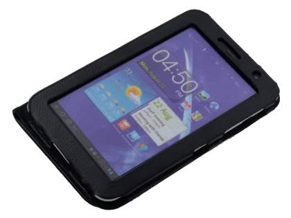 Synthetic Leather Flip Case with Dual-Angle Tilt Stand for Samsung Galaxy 7.0 - Black