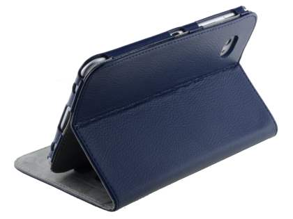 Synthetic Leather Flip Case with Dual-Angle Tilt Stand for Samsung Galaxy 7.0 - Blue