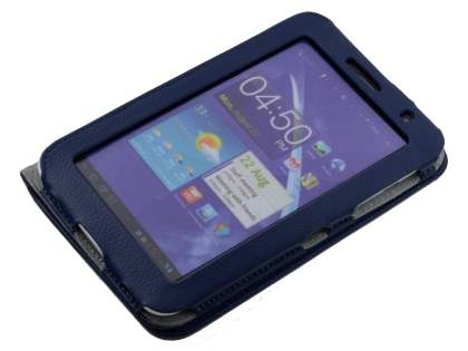 Synthetic Leather Flip Case with Dual-Angle Tilt Stand for Samsung Galaxy 7.0 - Blue