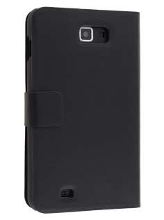 Samsung I9220 Galaxy Note Slim Genuine Leather Portfolio Case - Black Leather Wallet Case