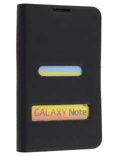 Samsung I9220 Galaxy Note Slim Genuine Leather Portfolio Case - Black